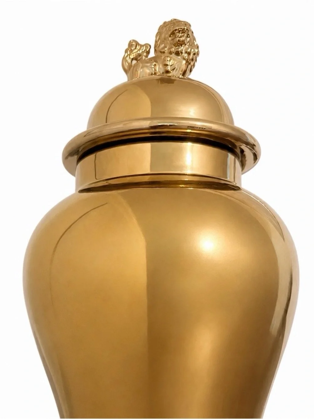 Gold Lion Head Ginger Jar